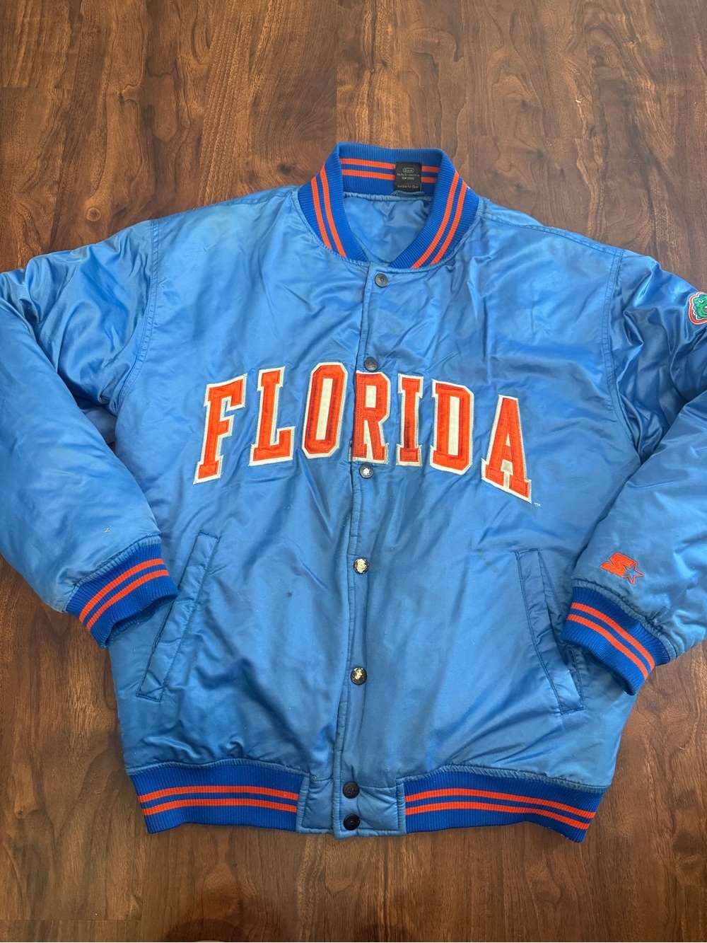 UF University of Florida Vintage Starter Satin Embroidered Bomber Jacket